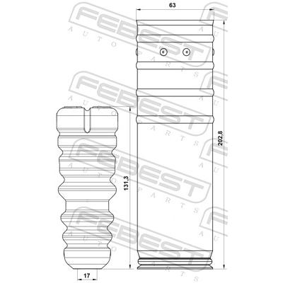 FEBEST Staubschutzsatz, Stoßdämpfer CHSHB-T300R-KIT Hinterachse für GM ALFAROME/Fiat/LANCI Opel