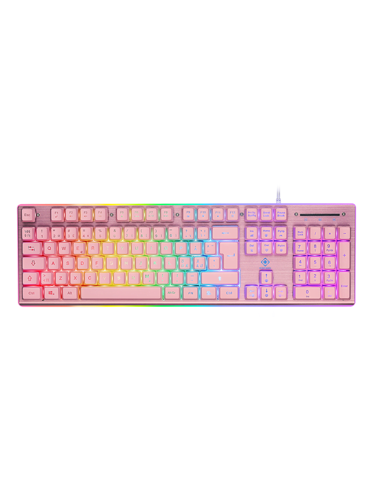 Deltaco GAMING Full Size - Gaming Tastatur - Full-Size - Nordic ISO - Pink