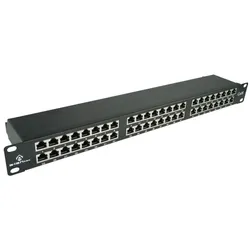 Alantec Patchpanel 19" 1HE 48x RJ45 Kat. 6 STP (PK050), Server Zubehör, Schwarz