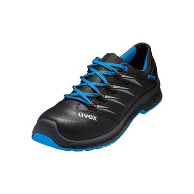 Sicherheitsschuh UVEX "2 trend Halbschuh" Gr. 43, schwarz (schwarz, blau), 43, Obermaterial: 100% Textilmaterial TEXMAT., Schuhe