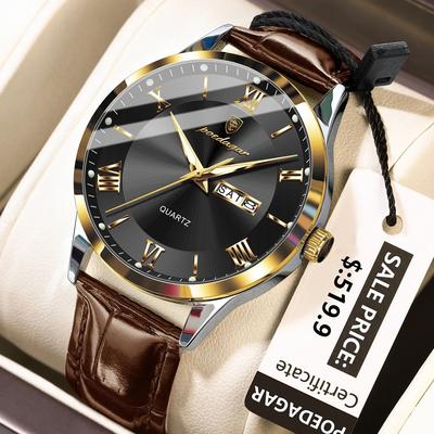 Uplifted Finds POEDAGAR Top Luxury Military Waterproof Mens Quartz Watch gold Black
