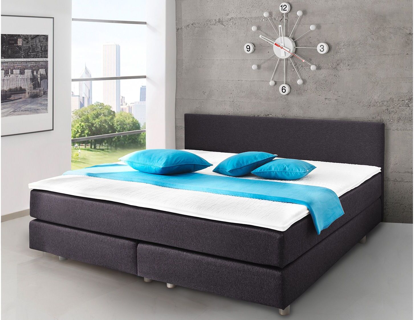 SUN GARDEN Bett in Boxspringoptik »ADELAIDE«, mit Polsterung, Federkernmatratze und Topper