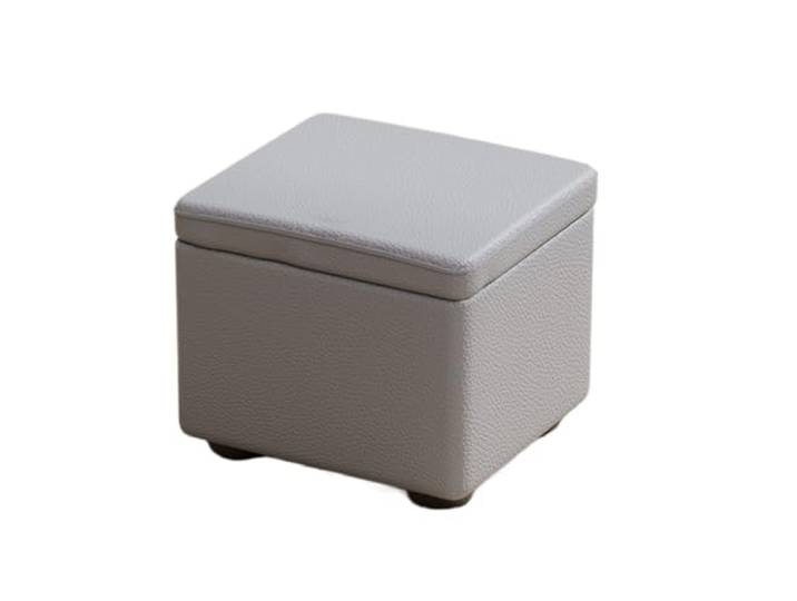 DANNMPX Sitzhocker Wohnzimmer Multifunktionaler Flip Top Aufbewahrungshocker Kunstleder Boxen Sitz Zusätzliche Sitzplätze(Gray,30x30x26cm)