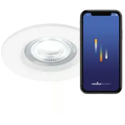 Nordlux moderne Don Smart Colour Downlight Weiß dimmbar Weiß/ Bunt Schutz gegen Strahlwasser Bluetooth