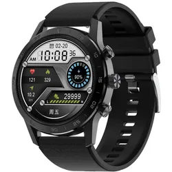 TPFNet Smart Watch / Fitness Tracker IP67 - Silikon Armband - Android & IOS - Schwarz / Schwarz