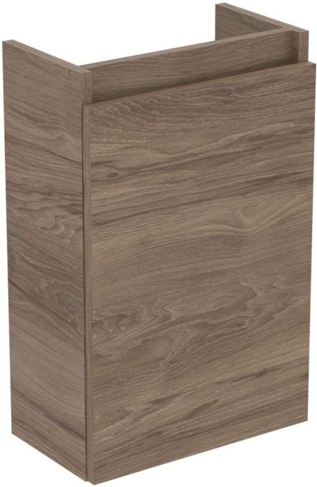 Ideal Standard Plus Möbel-Handwaschbecken-Paket R0570Y9 Nussbaum geflammt, 37x21x67cm, Hahnloch links