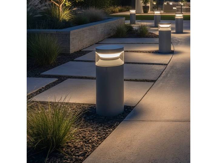 ideal lux LED Sockelleuchte Boeing, alu / grau / zink, Metall