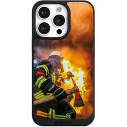 Nivocase Handyhülle für Apple iPhone 13 Pro Hülle NIVOpure Case Schwarz Feuer Feuerwehr Lebensretter (Apple iPhone 13 Pro), Smartphone Hülle, Schwarz