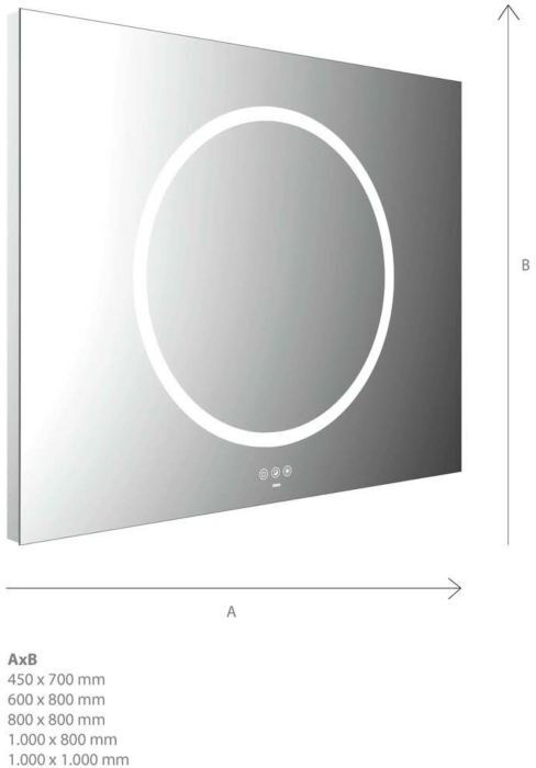 Emco Mi 240+ LED-Lichtspiegel 106200006000200 2000 x 600 mm, mit 2 runden Lichtausschnitten
