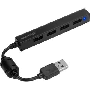 Speedlink USB-Hub Snappy SLIM USB SL-140000-BK, 4 USB 2.0 Ports, Anschluss-Stecker USB-A