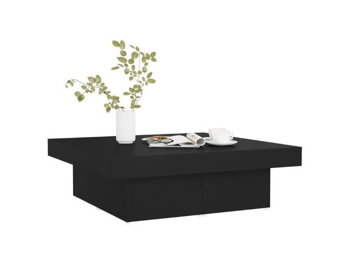 Petite Table à café de salon Noir - Table basse Noir - 90x90x28cm - Bois d'ingénierie 494 952246511