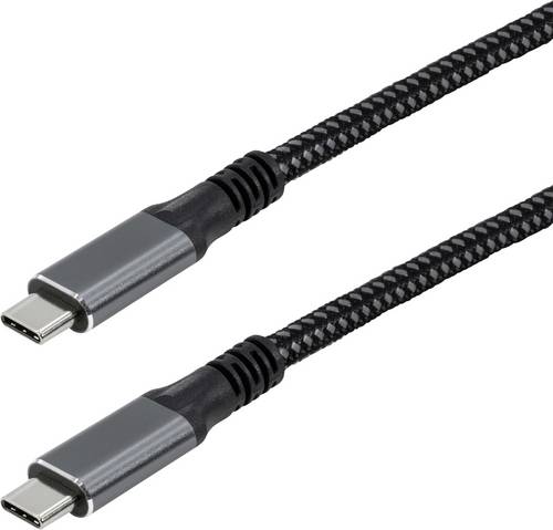 Maxtrack USB-C Kabel USB 3.2 Gen2x2 USB-C Stecker 1m Schwarz beidseitig verwendbarer Stecker, vergoldete Steckkontakte C531-1L