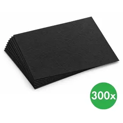 Karton für die Ringbindung, schwarze Lederoptik, Packung mit 300 Stück