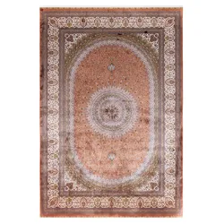 Webteppich Pur 200 x 290 cm Mischgewebe Rosa Rose
