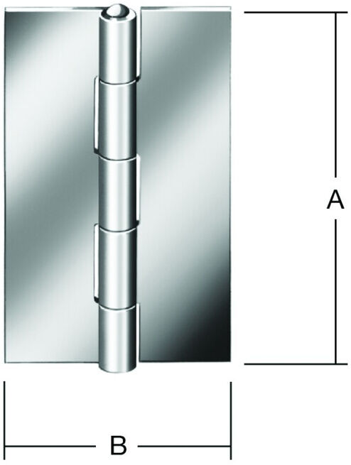 VORMANN Charnière de porte étroite L34xH60mm, roulée, brut (000401060U)