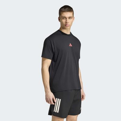 Laufshirt ADIDAS PERFORMANCE "RUNNING STATE OF MIND GRAPHIC", Gr. 4XL, schwarz (schwarz, pure turbo), Obermaterial: 65% Polyester, 35% Baumwolle, Shirts Laufshirt, mit climacool, aus Polyester