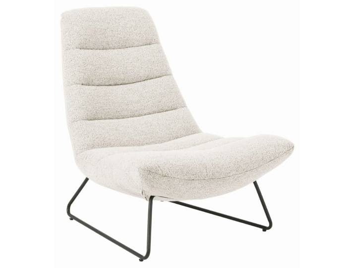 Fauteuil lounge rembourré, crème/métal