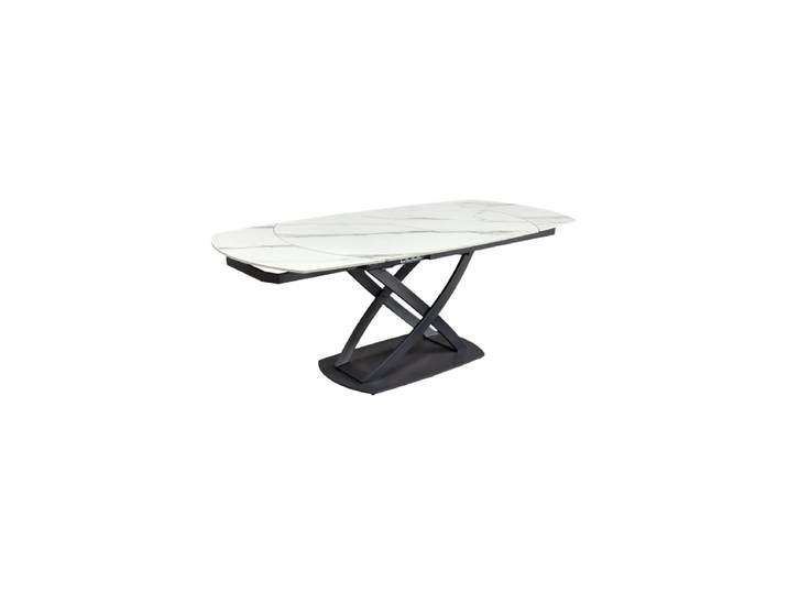 Ovaler, ausziehbarer Designer Esstisch „Phoenix“, 130-190 x 100 cm Keramik Marmoroptik Weiss Invicta Interiors