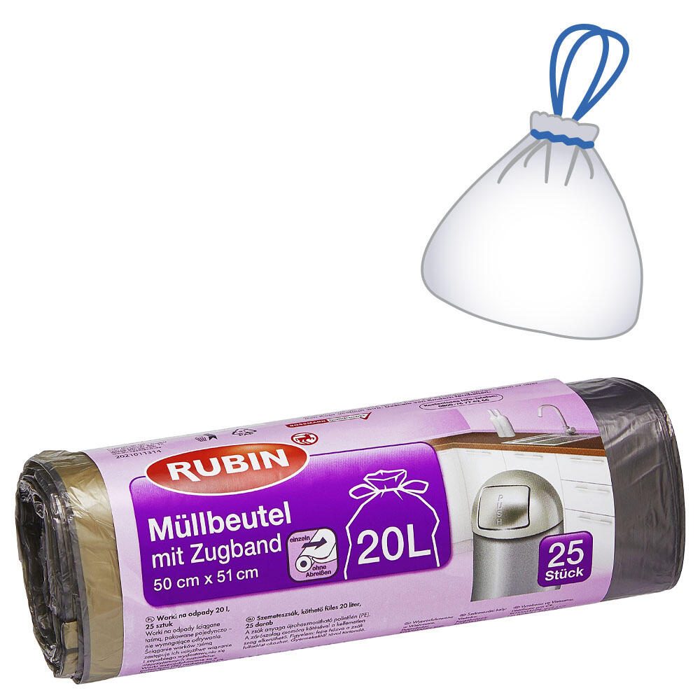RUBIN Müllbeutel 20,0 l schwarz 4305615648446