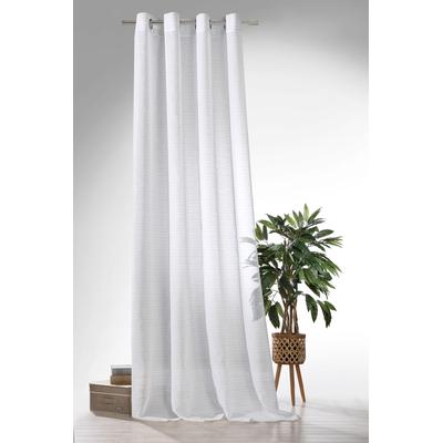 Vorhang WECKBRODT "Natural Chic" Gr. 1, grau, B:135cm H:245cm, Polyester, Gardinen, Leinen-Optik, Webstreifen, halbtransparent, Gardine, Store