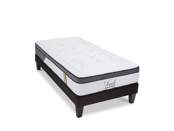 Ensemble matelas mousse h25 sommier bois 90x190