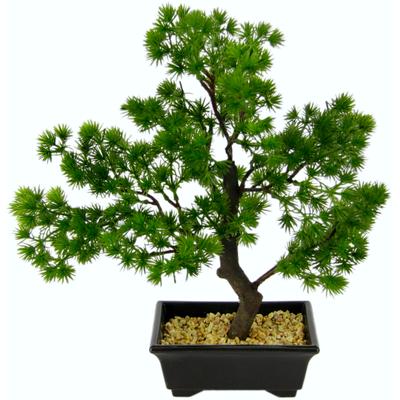 Kunstbonsai I.GE.A. "Bonsai", grün, B:13cm H:33cm, Kunststoff, Kunstpflanzen, in Bonsaischale aus Kunststoff