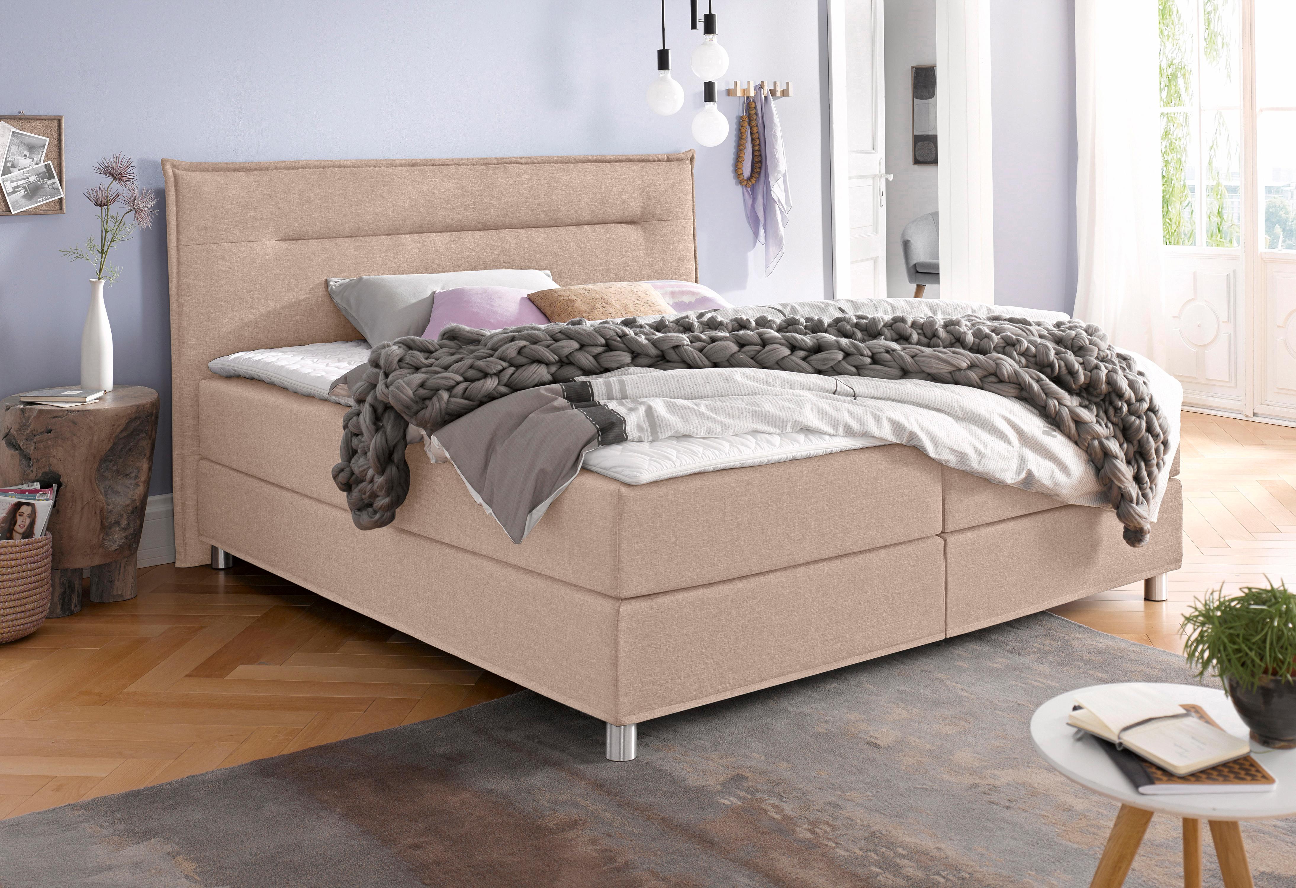 Maintal inkl. Topper beige Liegefläche B/L: 160cm x 200cm, H3, Tonnentaschen-Federkernmatratze
