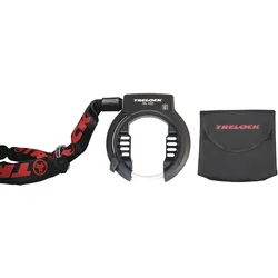TRELOCK Rahmenschloss Set RS 430 P-O-C NAZ inkl. Kette ZR 355 (100 cm) und Tasch...