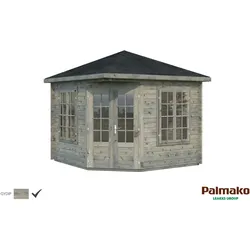 Palmako Pavillon Melanie 6,6 m2 - 44 mm Grau tauchimprägniert