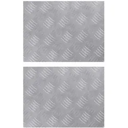 vidaXL Stufenmatten 2 stk. 40x30 cm Silber Aluminium Rechtwinklig