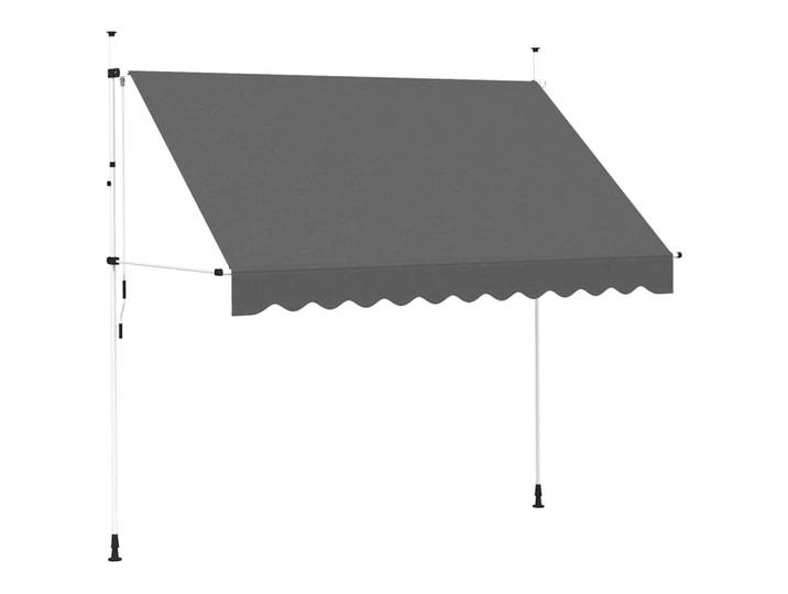 vidaXL Markise Einziehbare Handbetrieben 300 Cm Anthrazit, 120x300x300 cm, Sonnenschutz