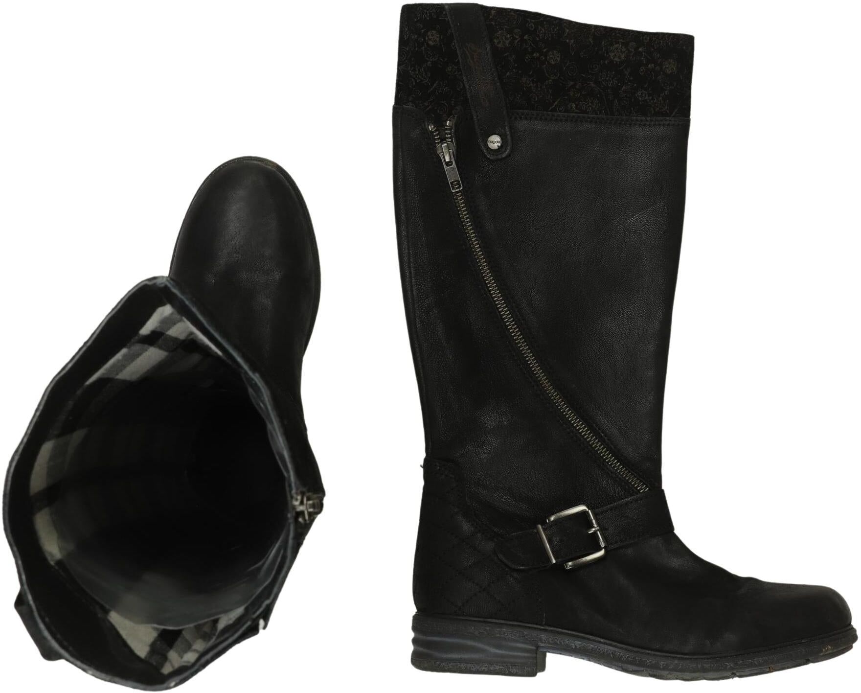 Bugatti Damen Stiefel, Schwarz, Gr. EU 38, Leder - Second Hand