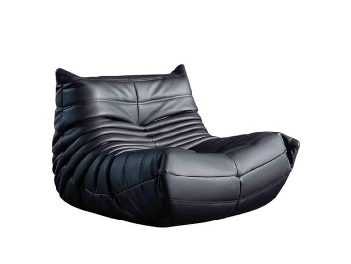 Faulter Sofa, Hochwertiger synthetischer rahmenloses Vollswammsofa Handgefaltetes Design mit mehreren Schichten, 68cm erweitertes eingebettetes niedriges Schwerpunkt, Black-103X88X70CM