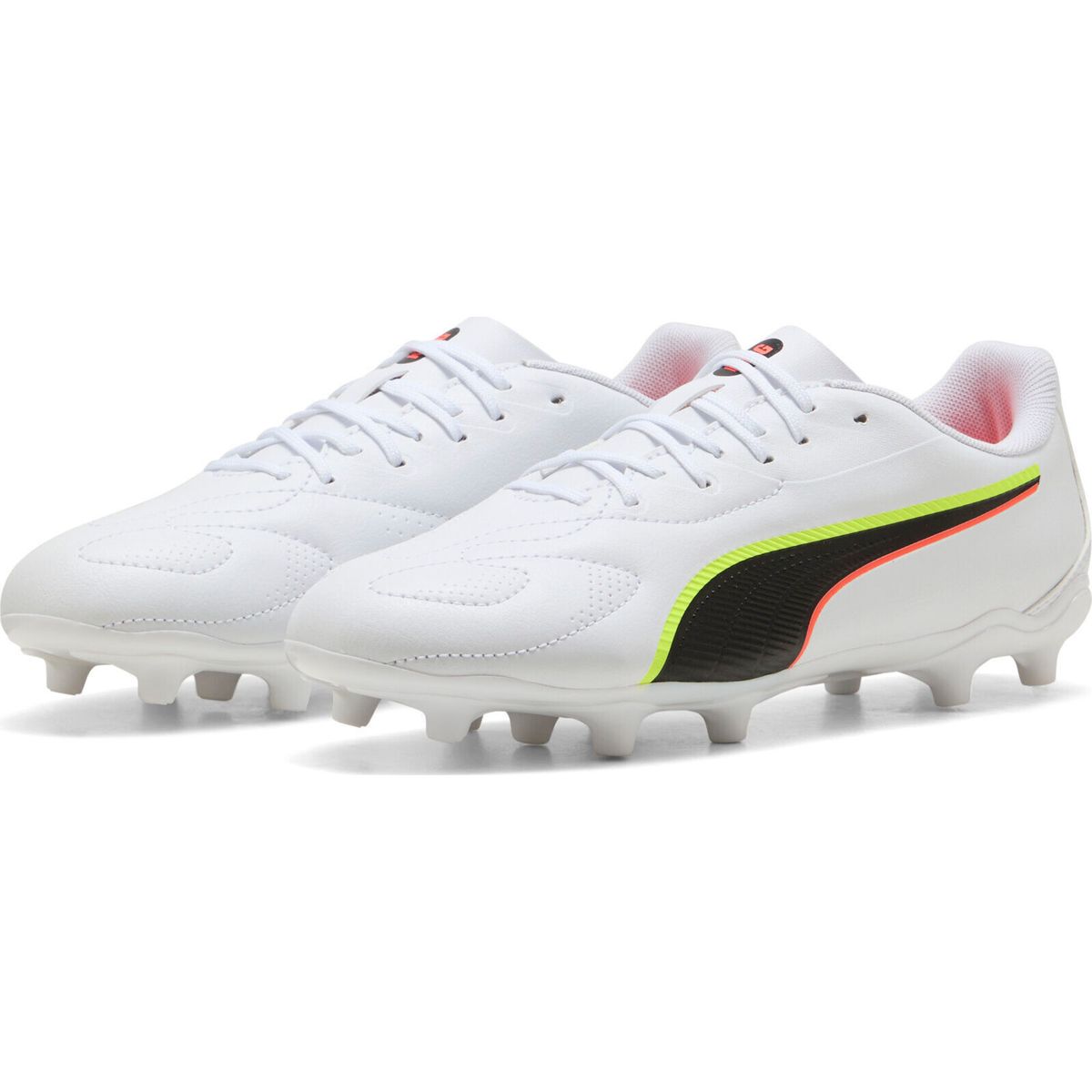Puma King 20 Play Fg/Ag Jr puma white-glowing red-yellow alert (01) 13 108735-01-13