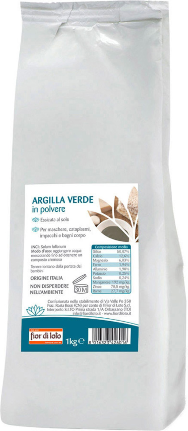 FIOR DI LOTO Argilla Verde In Polvere 1000 Grammi 