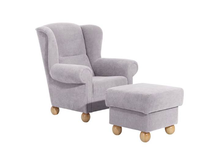 Max Winzer® Ohrensessel Monarch (mit Hocker), Flachgewebe