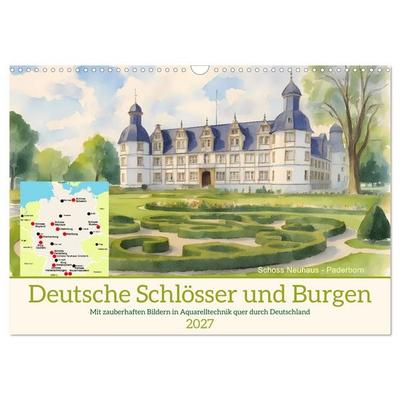 Deutsche Schlösser und Burgen (Wandkalender 2027 DIN A3 quer), CALVENDO Monatskalender