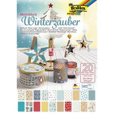 Folia Motivblock WINTERZAUBER, 24x34cm, 20 Blatt sortiert