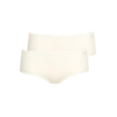 Panty LISCA "2er Pack Damen Panty Ines", Damen, Gr. 40, beige (cream), Spitze, Obermaterial: 95% Baumwolle CO. 5% Elasthan EL., Unterhosen Panty