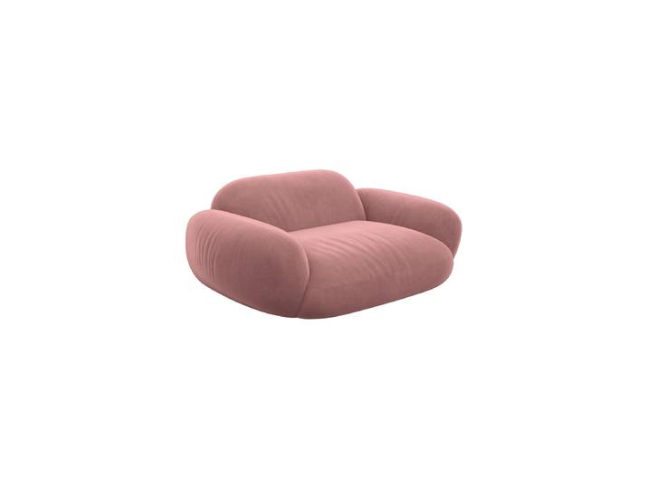 Design Loungesessel „Ponsa“ mit Samtbezug Samtbezug Lachsrosa BLOOMINGLOFT Collection