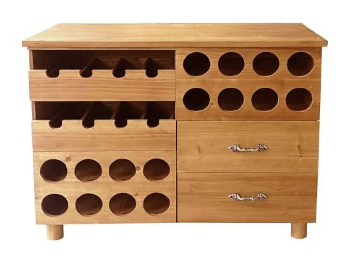 Vente-unique - Weinregal Rioja Holz Naturfarben Hell 90 cmx32 cm