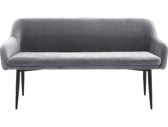 Sitzbank SALESFEVER Komfortable Sitzbank , grau (grau, schwarz, schwarz), B:160cm H:85cm T:61cm, Metall, Polyester, Sitzbänke, Sitzbank, mit Armlehnen und Rückensteppung