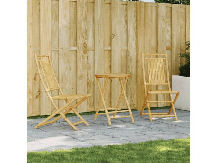vidaXL 3-tlg. Bistro-Set Bambus