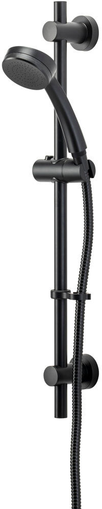 Croydex Handheld Shower Head with Slide Bar Matte Black 8.3cm W