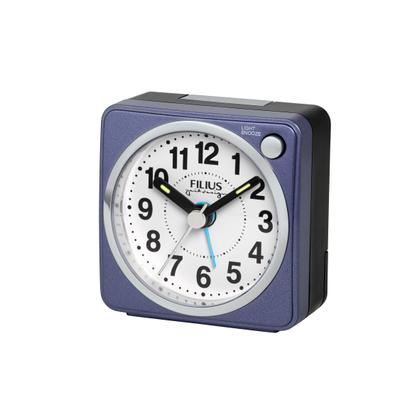 Quarzwecker FILIUS ZEITDESIGN, blau, Wecker, Wecker, Reisewecker, Schlafzimmer, Leuchtzeiger,schleichende Sekunde