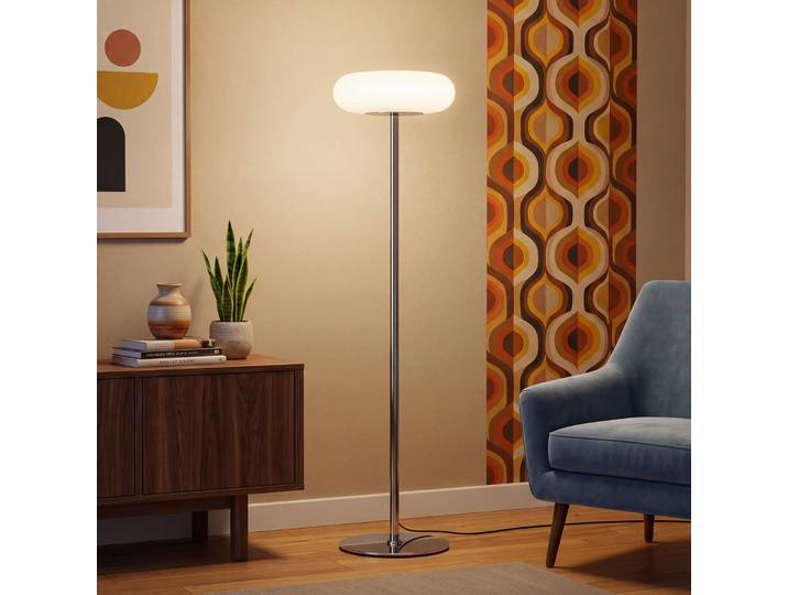 OSRAM Stehlampe Decor Lunea, dimmbar, weiß / opal, für Wohn- / Esszimmer, Metall, Modern, Stehlampe