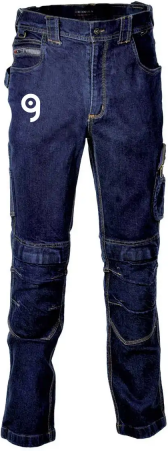 Tough Jeans blu da lavoro resistenti, tasche rinforzate Personalizzate o neutre Cofra