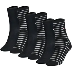 TOMMY HILFIGER Damen Socken, 6er Pack - Women's Patterned Styles Schwarz / 35-38