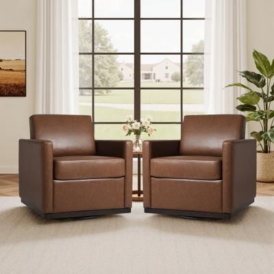 Lumibee Modern Swivel Accent Arm Chair Set of 2
