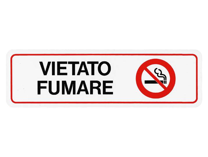 Schild «Vietato fumare» mit Symbol 33 × 10 × 0.1 cm